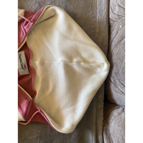 80s Vtg Track & Court Womens Retro Hooded Zip-Up Jacket Acrylic Knit Pink Size S - Picture 9 of 12